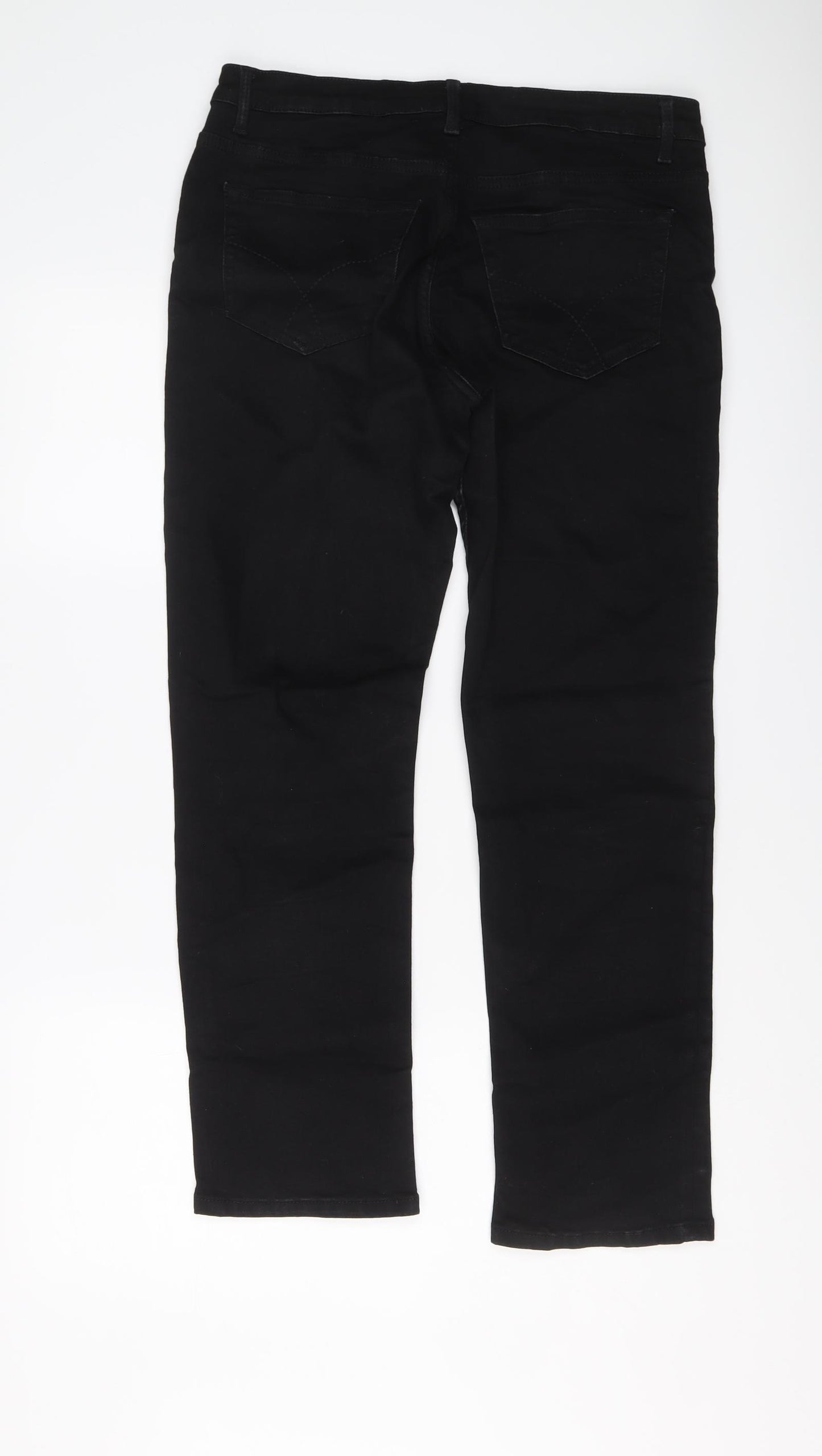 Crew Clothing Womens Black Cotton Straight Jeans Size 12 L27 in Regular Button