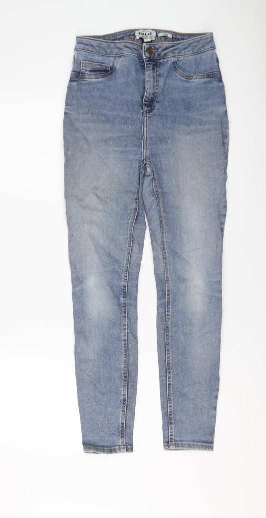 New Look Womens Blue Cotton Skinny Jeans Size 10 L26 in Regular Button
