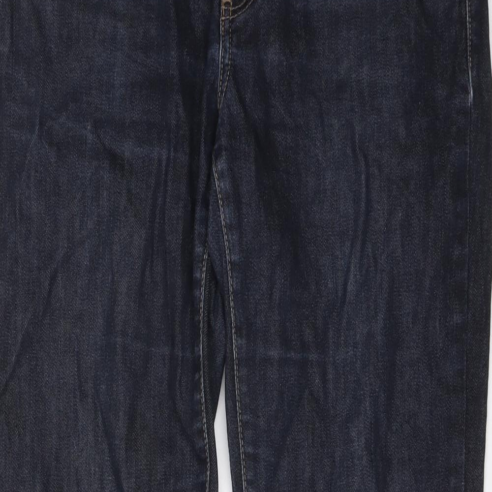 Autograph Womens Blue Cotton Bootcut Jeans Size 12 L27 in Regular Button
