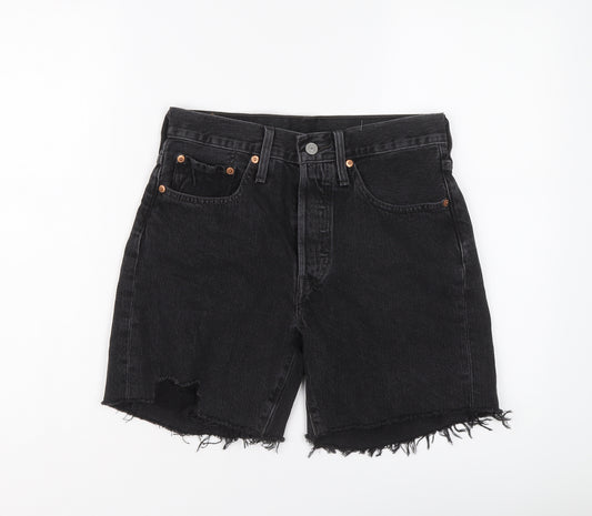 Levi's Womens Black Cotton Cut-Off Shorts Size 28 in L6 in Regular Button
