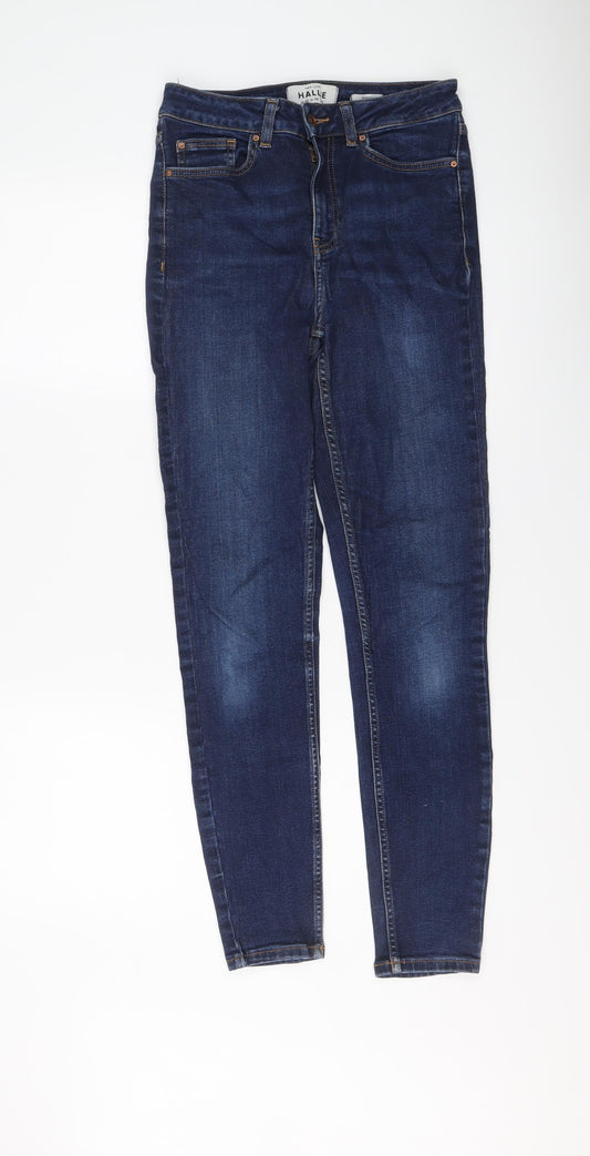 New Look Womens Blue Cotton Skinny Jeans Size 10 L29 in Regular Button