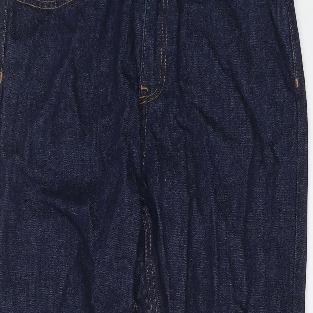 NEXT Womens Blue Cotton Mom Jeans Size 10 L25 in Regular Button