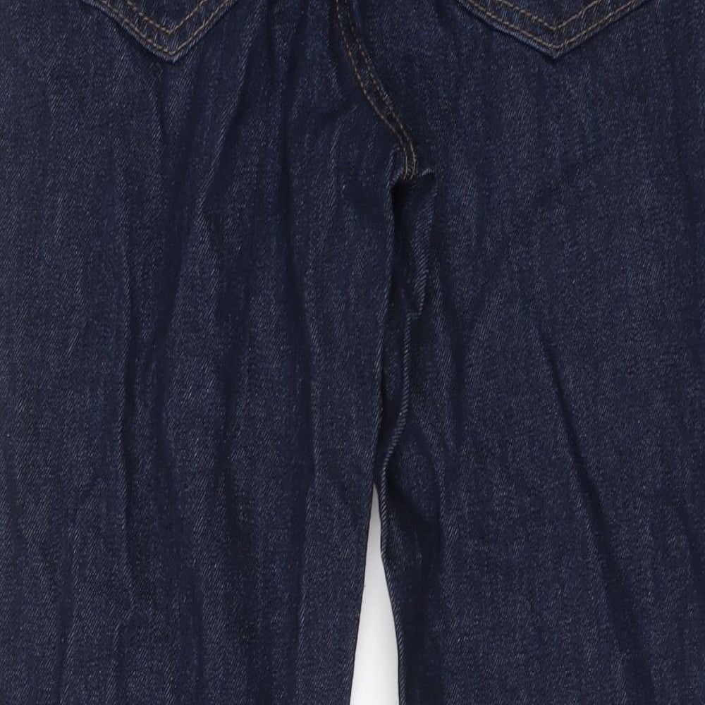 NEXT Womens Blue Cotton Mom Jeans Size 10 L25 in Regular Button