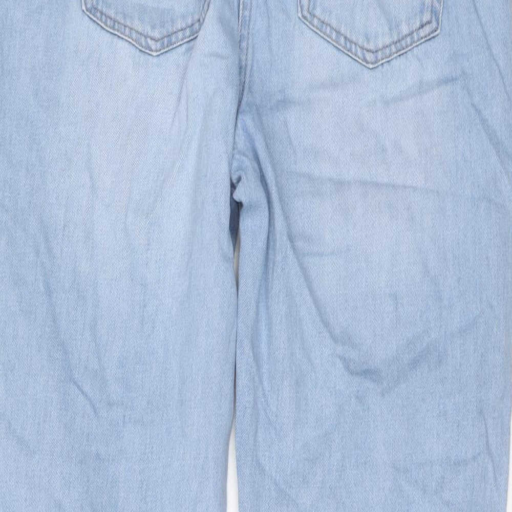 NEXT Womens Blue Cotton Straight Jeans Size 12 L26 in Regular Button