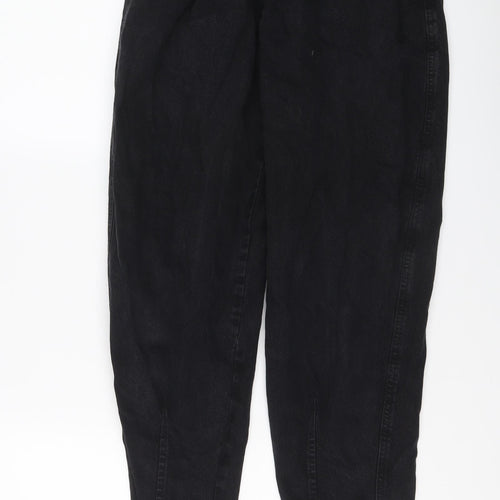 Bershka Womens Black Cotton Tapered Jeans Size 4 L26 in Regular Button