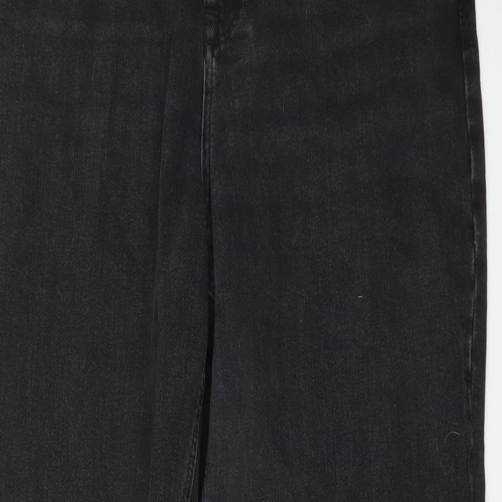 Marks and Spencer Womens Grey Cotton Tapered Jeans Size 12 L30 in Regular Button