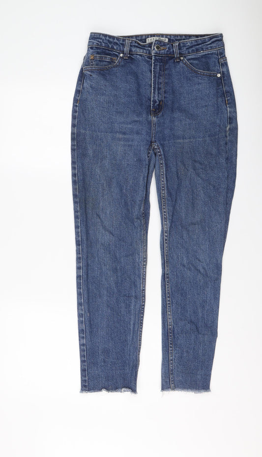 Denim & Co. Womens Blue Cotton Skinny Jeans Size 12 L25 in Regular Button