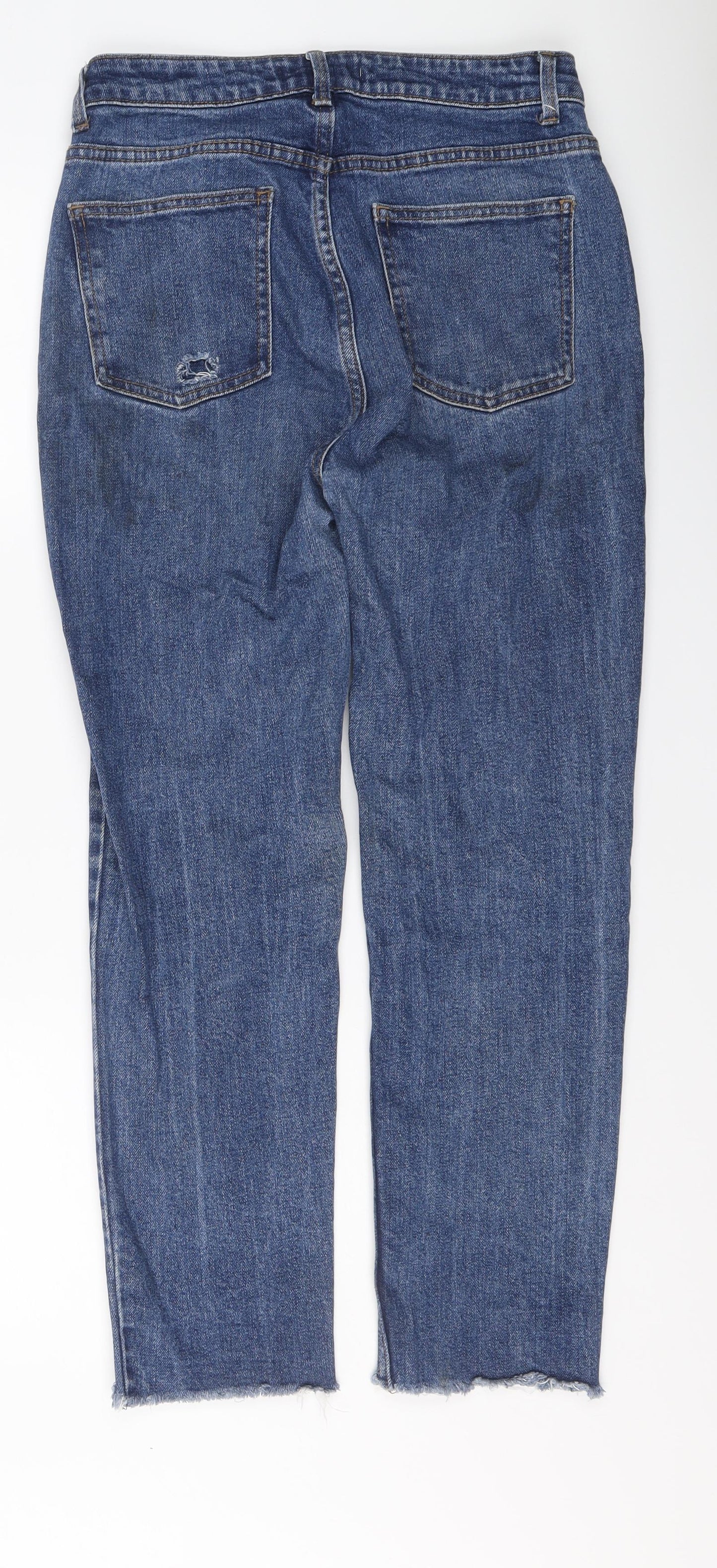 Denim & Co. Womens Blue Cotton Skinny Jeans Size 12 L25 in Regular Button
