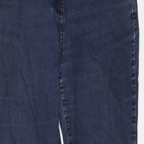 TU Womens Blue Cotton Straight Jeans Size 16 L30 in Regular Button