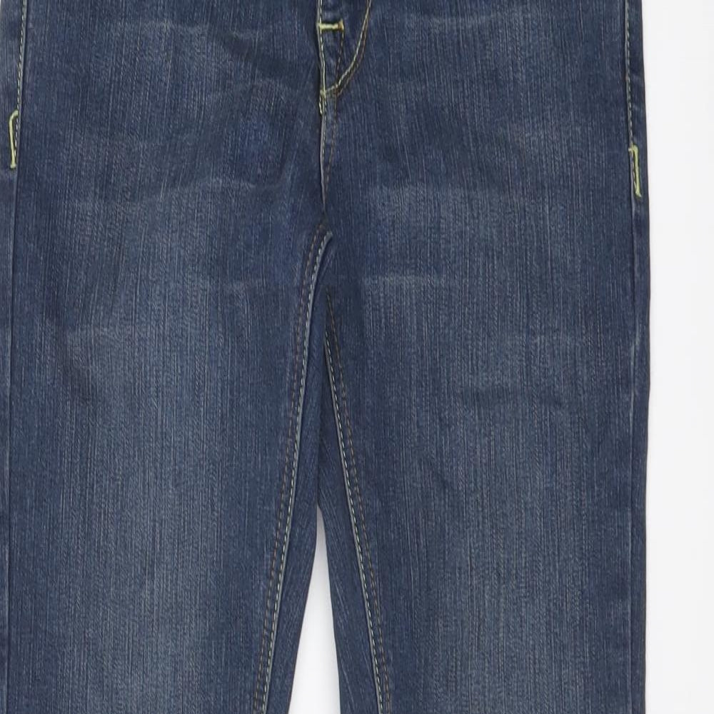 Topshop Womens Blue Cotton Straight Jeans Size 25 in L24 in Regular Button