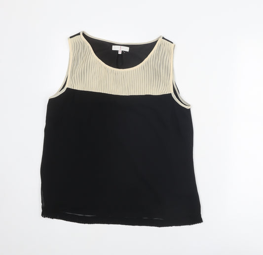 Jasper Conran Womens Black Polyester Basic Tank Size 12 Round Neck