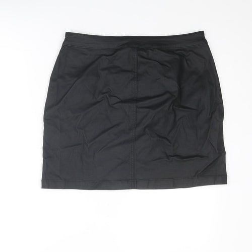 NEXT Womens Black Viscose A-Line Skirt Size 12 Zip