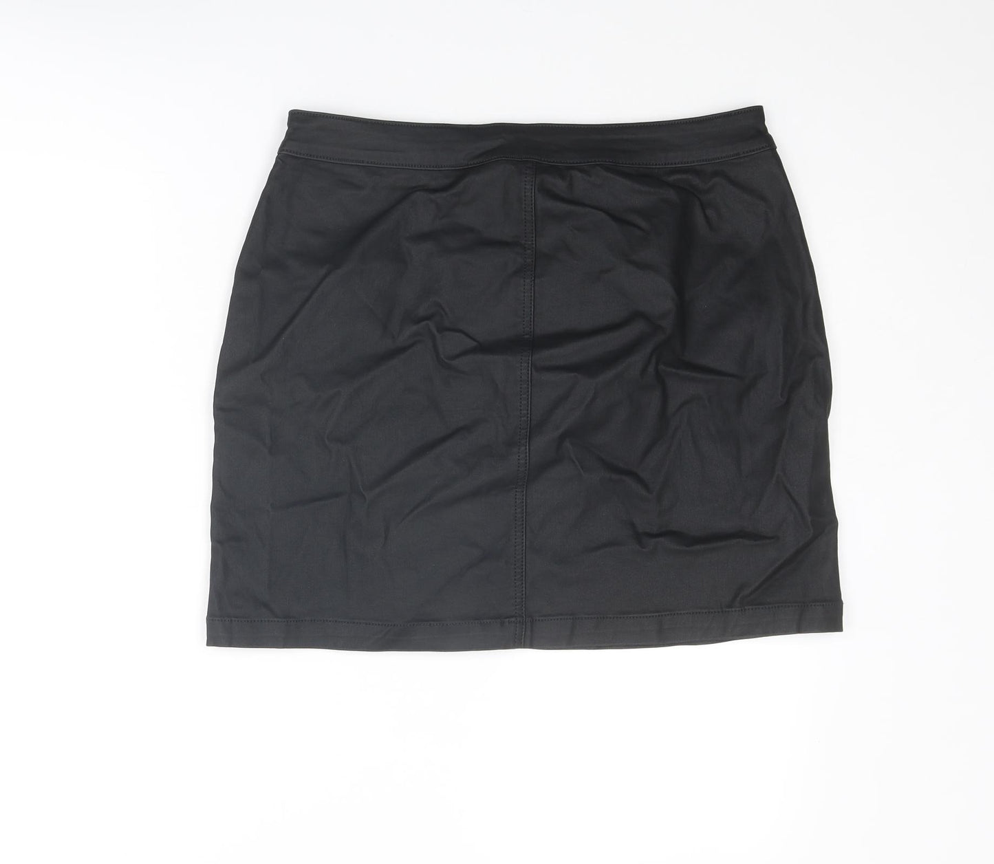 NEXT Womens Black Viscose A-Line Skirt Size 12 Zip