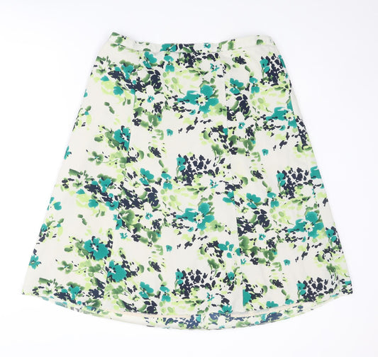 EWM Womens Multicoloured Geometric Polyester A-Line Skirt Size 34 in