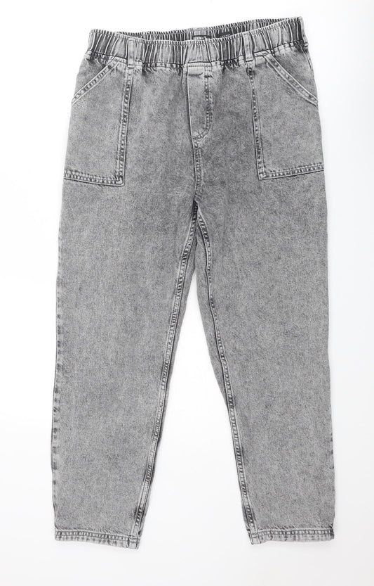 TU Womens Grey Cotton Straight Jeans Size 16 Regular
