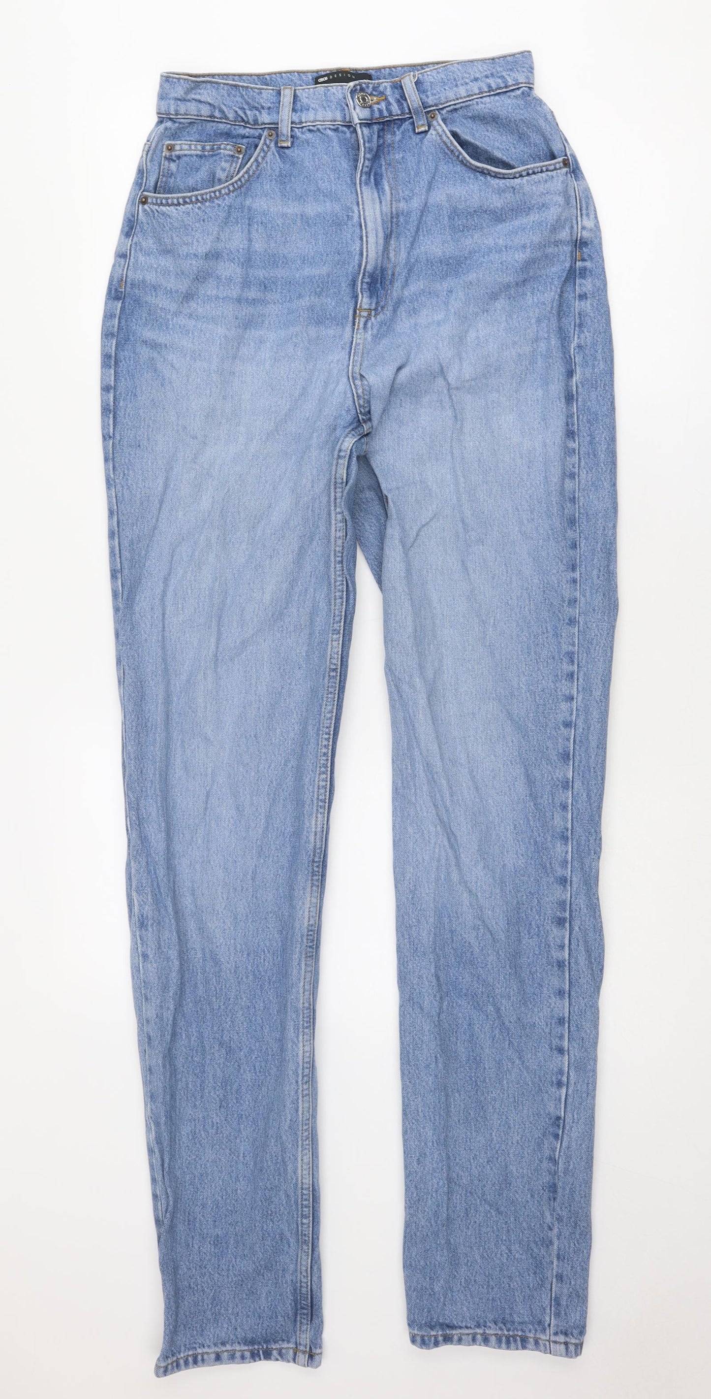 ASOS Womens Blue Cotton Straight Jeans Size 28 in Regular Zip