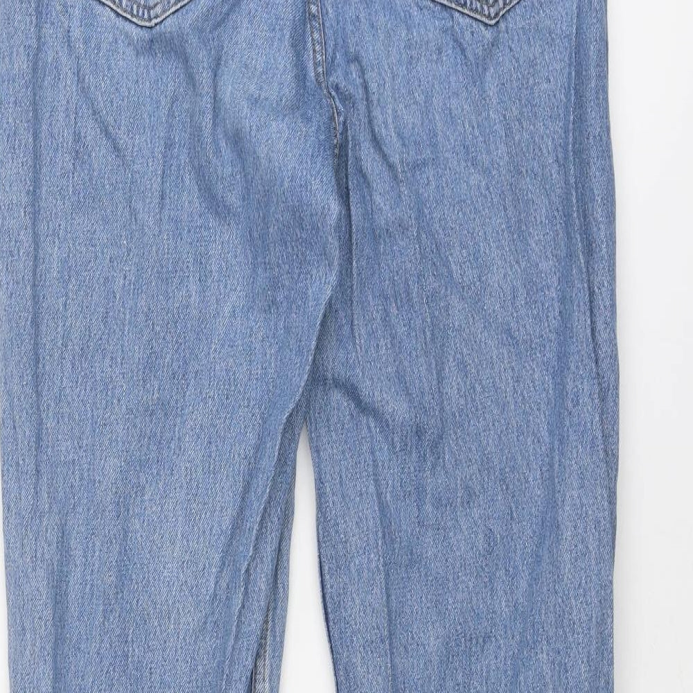 ASOS Womens Blue Cotton Straight Jeans Size 28 in Regular Zip