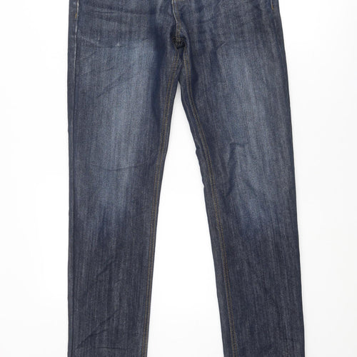 Denim & Co. Mens Blue Cotton Straight Jeans Size 30 in Regular Button