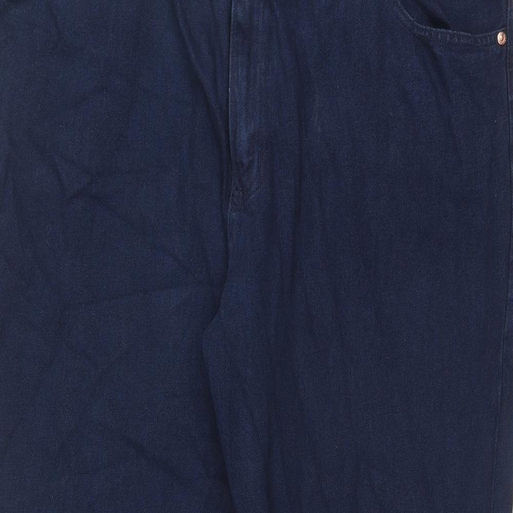 Winzone Mens Blue Cotton Straight Jeans Size 42 in Regular Zip