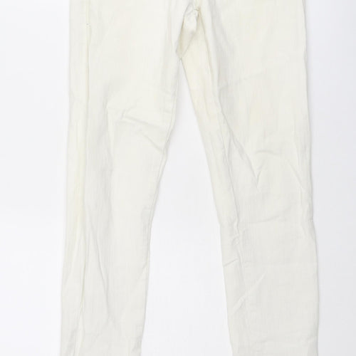 Denim & Co. Womens White Cotton Skinny Jeans Size 8 Regular Zip