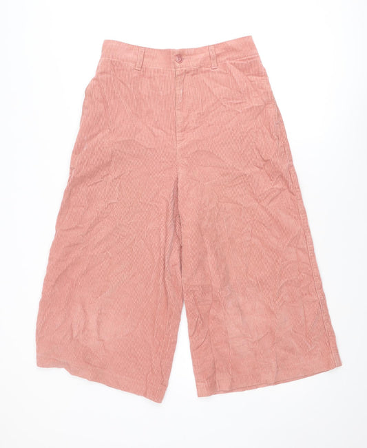 Uniqlo Womens Pink Cotton Trousers Size 30 in Regular Zip