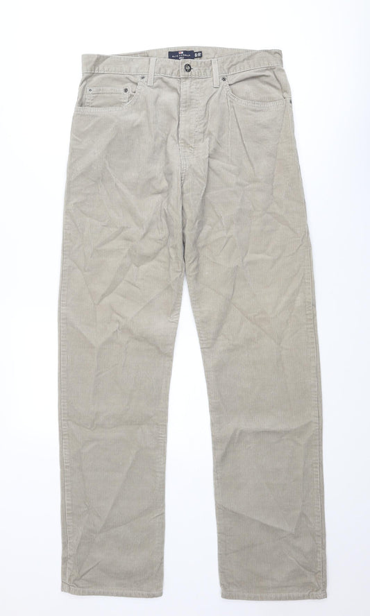 Blue Harbour Mens Beige Cotton Trousers Size 32 in Regular Zip