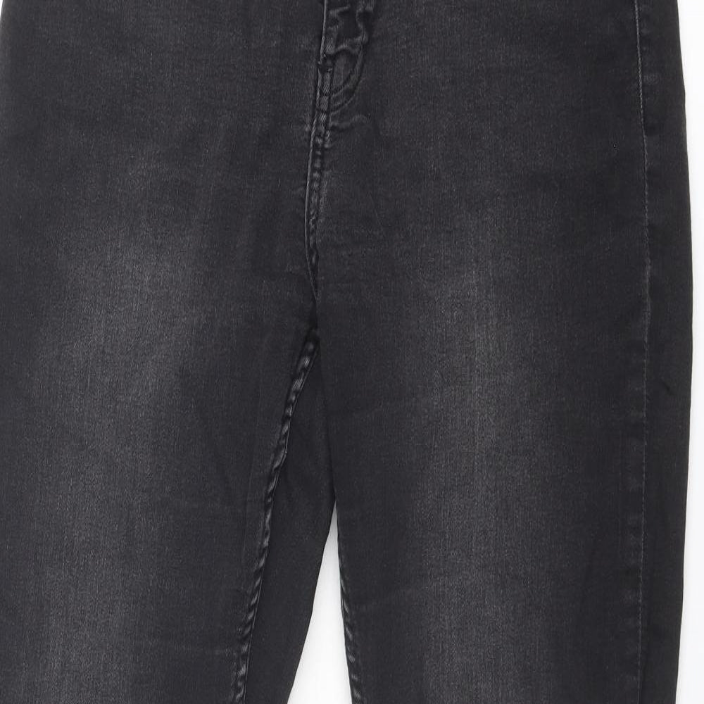 H&M Womens Black Cotton Skinny Jeans Size 12 Regular Zip