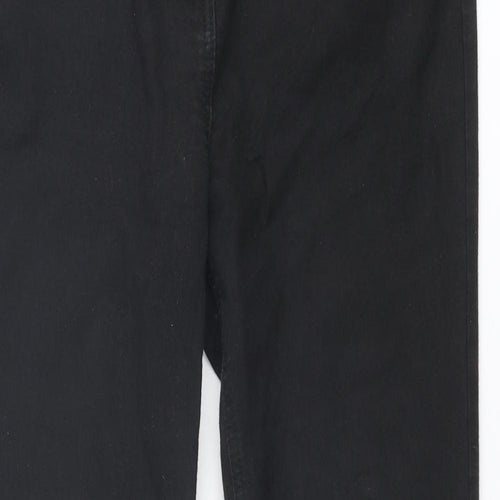 Wallis Womens Black Cotton Skinny Jeans Size 14 Regular Zip