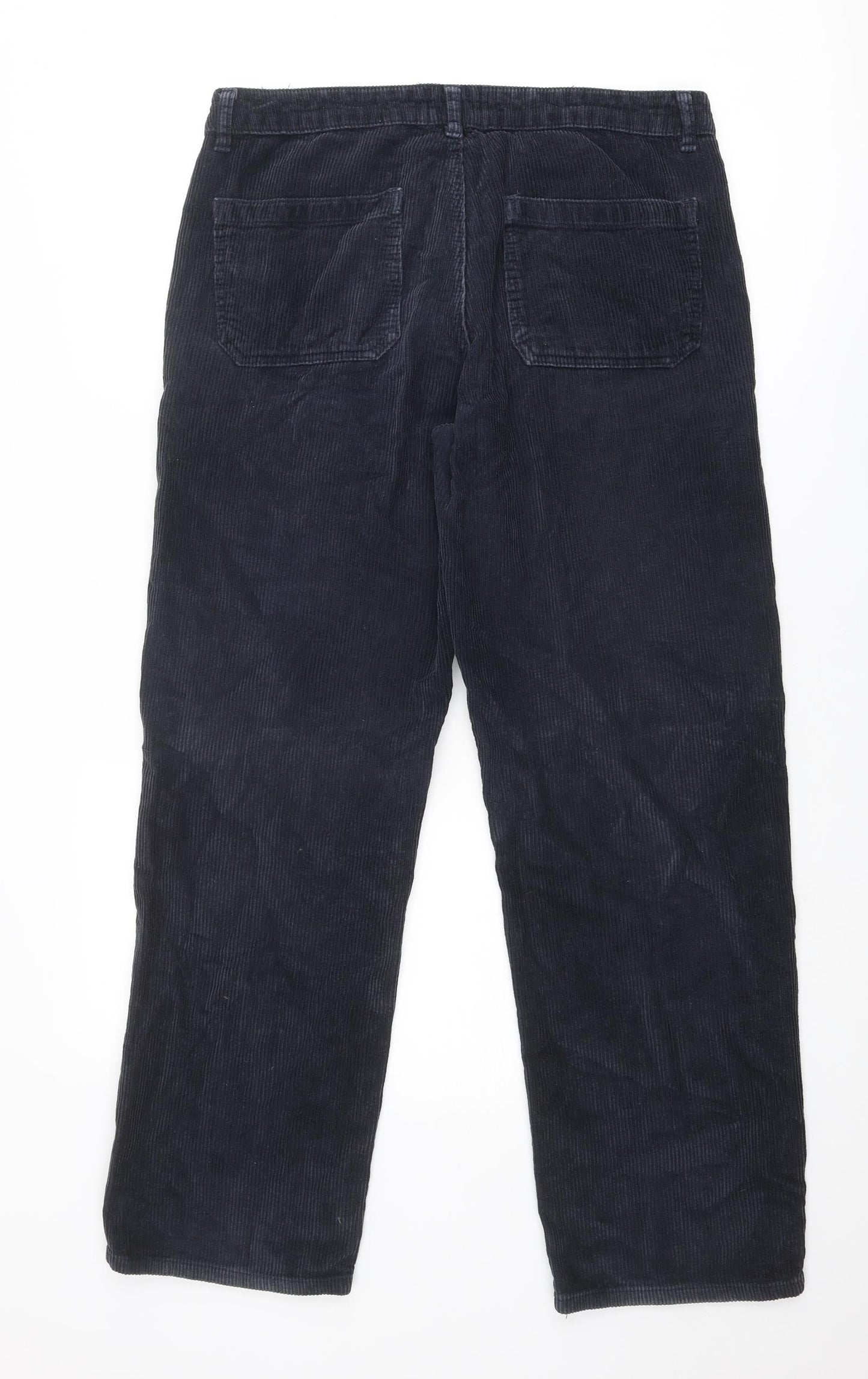John Lewis Mens Blue Cotton Trousers Size 34 in Regular Button