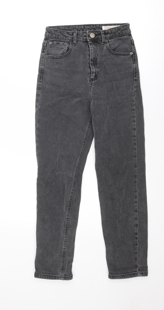 ASOS Womens Grey Cotton Straight Jeans Size 25 in Regular Zip