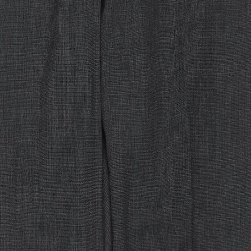 Marks and Spencer Mens Grey Polyester Trousers Size 36 in L31 in Regular Zip