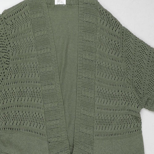 Being Casual Womens Green V-Neck Cotton Cardigan Jumper Size 16 - Size 16-18