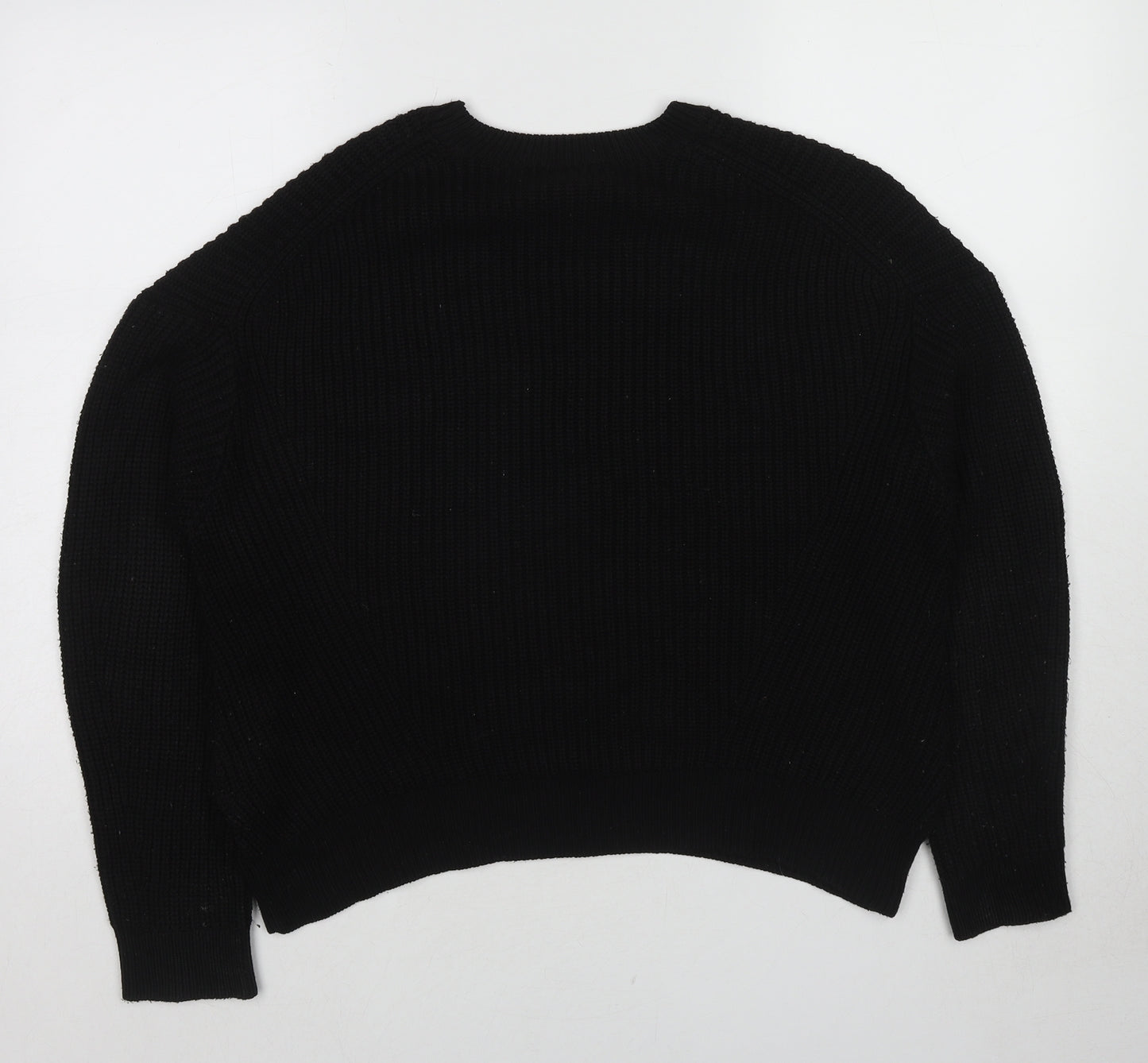 New Look Womens Black Round Neck Acrylic Pullover Jumper Size S