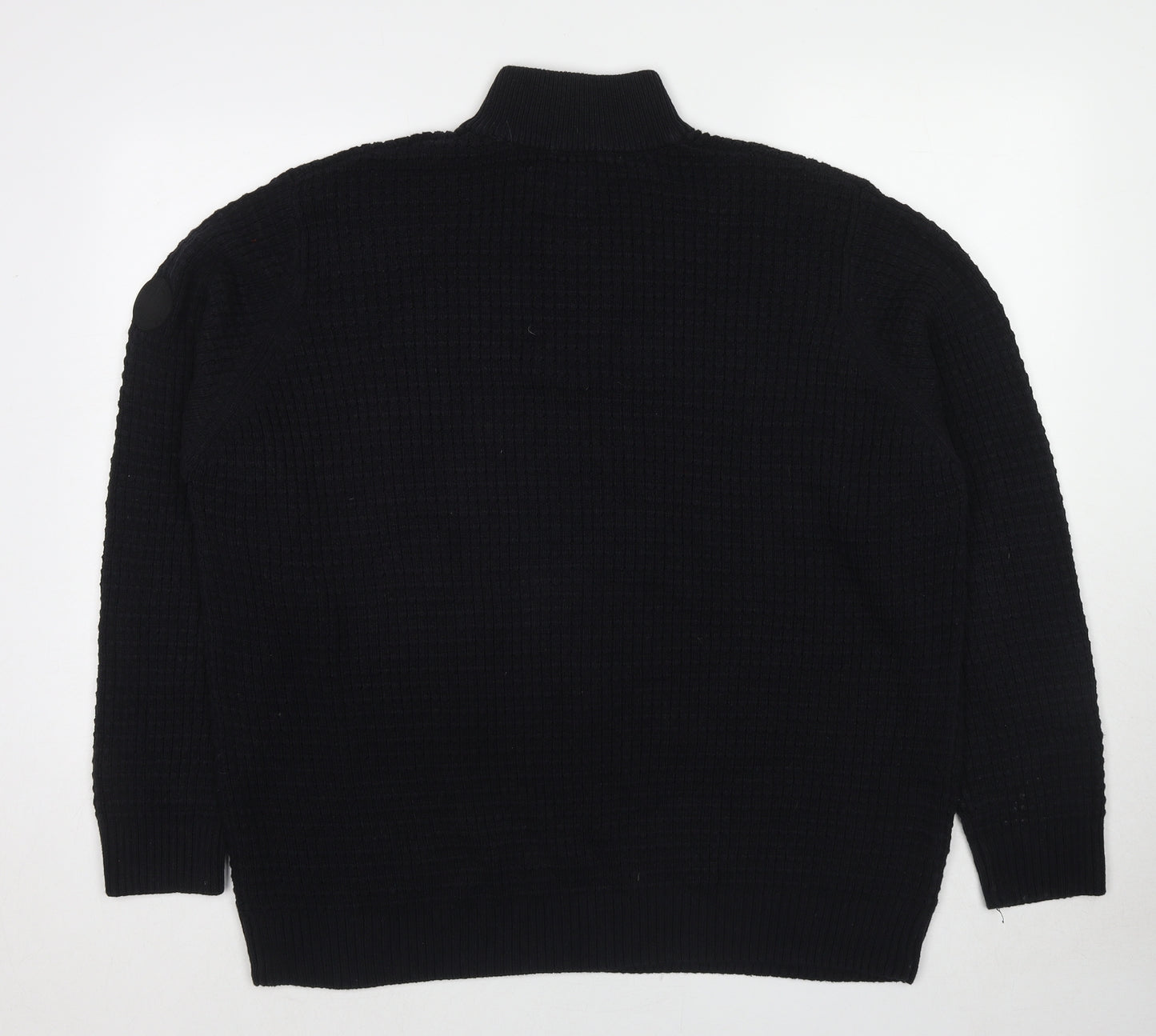 Burton Mens Black High Neck Cotton Pullover Jumper Size XL Long Sleeve