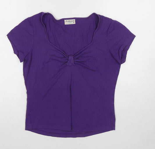 Kettlewell Womens Purple Polyester Basic Blouse Size M V-Neck