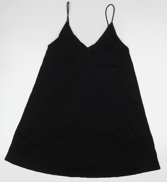 H&M Womens Black Lyocell Slip Dress Size XS V-Neck Pullover