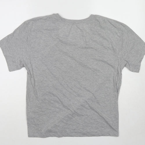 Marks and Spencer Womens Grey Cotton Basic T-Shirt Size 12 Round Neck - Queen