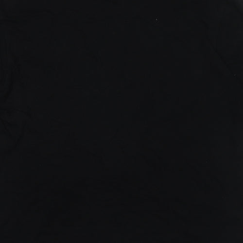 Topshop Mens Black Cotton T-Shirt Size L Round Neck
