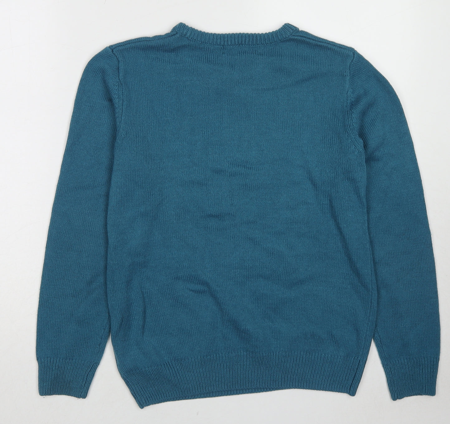 H&M Boys Blue Round Neck Acrylic Pullover Jumper Size 12-13 Years Pullover - Size 12-14 Just Chillin' Christmas