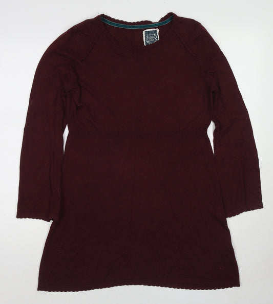 MANTARAY PRODUCTS Womens Red Cotton A-Line Size 14 Round Neck Button