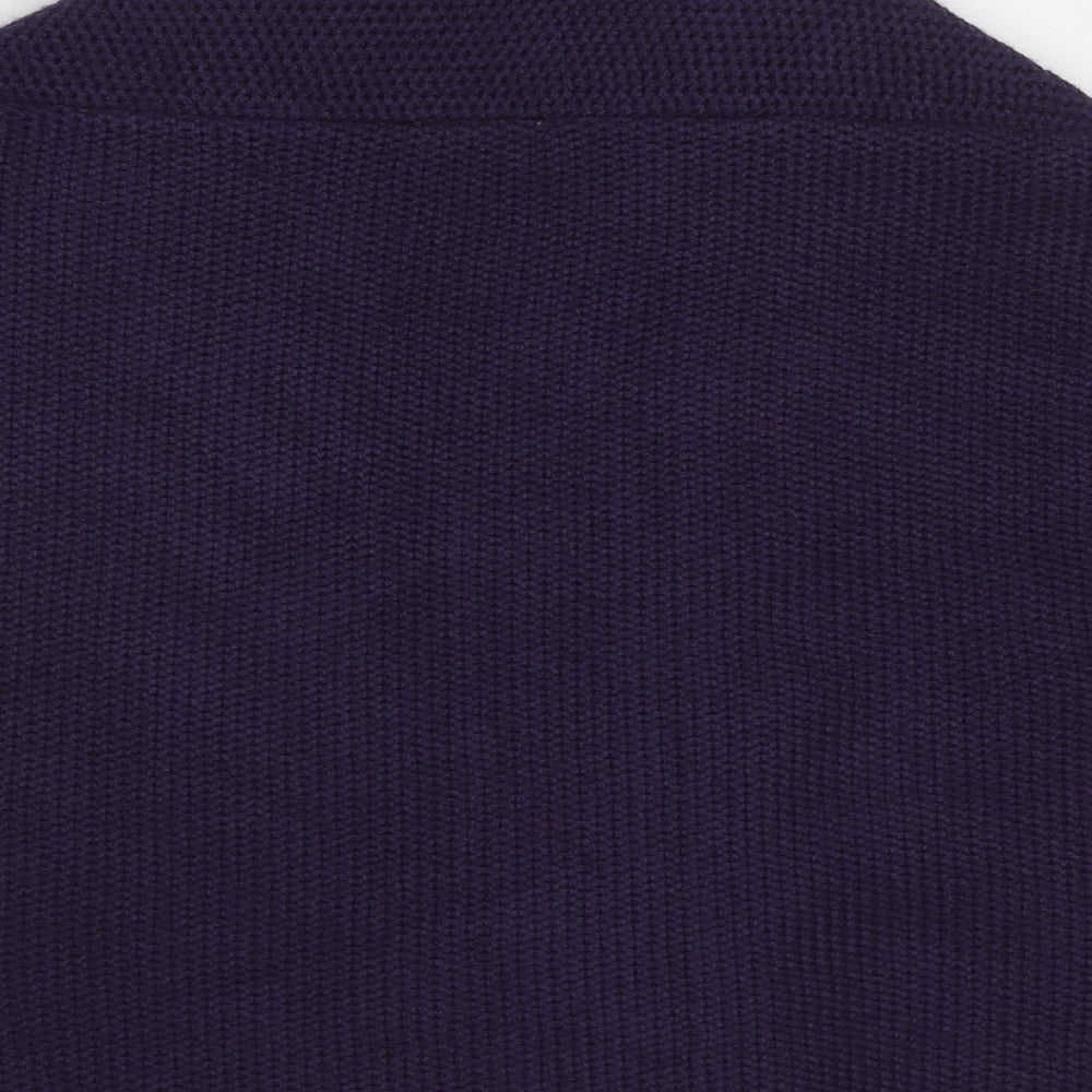 Untold Womens Purple V-Neck Acrylic Cardigan Jumper Size 14