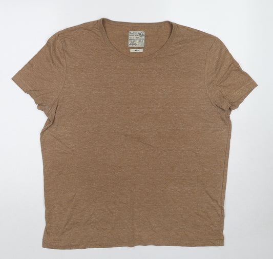 Burton Mens Brown Cotton T-Shirt Size L Round Neck
