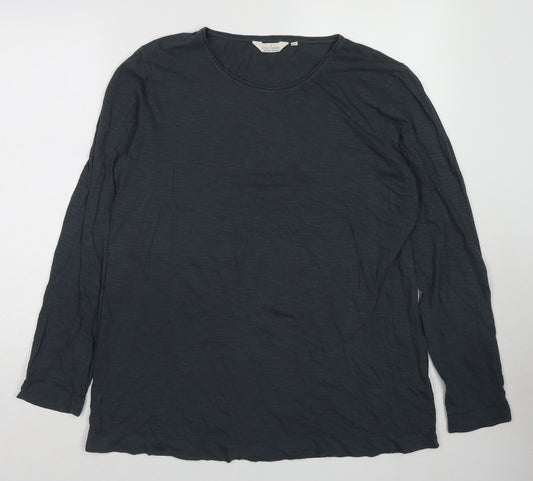 Seasalt Womens Grey Cotton Basic T-Shirt Size 18 Round Neck