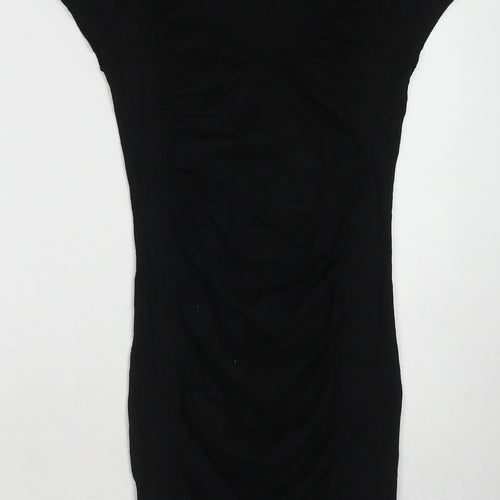 Horia Jeans Womens Black Viscose Jumper Dress Size S V-Neck Pullover