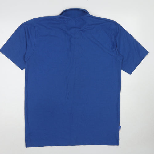 Slazenger Mens Blue Cotton Polo Size L Collared Pullover