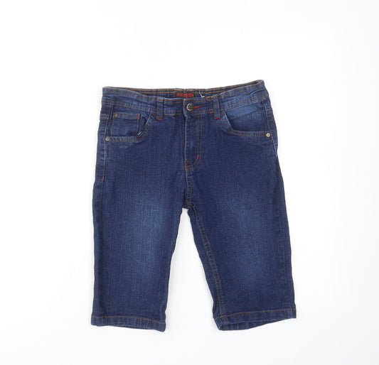 RG512 Boys Blue Cotton Bermuda Shorts Size 14 Years Regular Zip