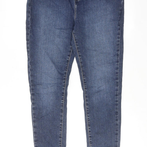 Very Womens Blue Cotton Skinny Jeans Size 12 Regular Zip