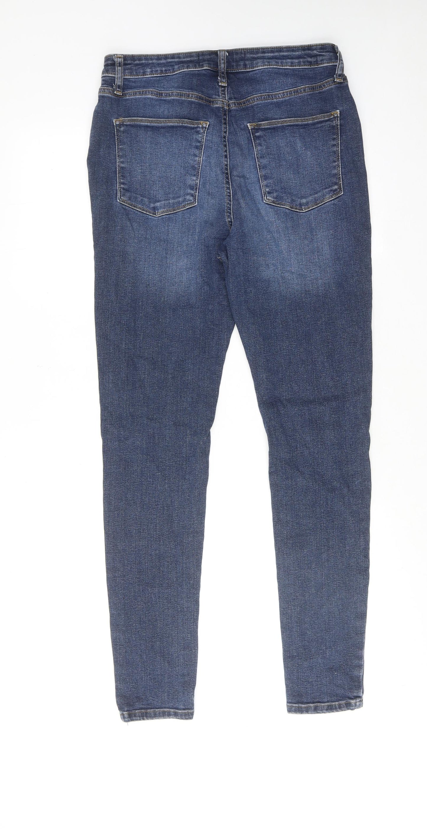 Very Womens Blue Cotton Skinny Jeans Size 12 Regular Zip
