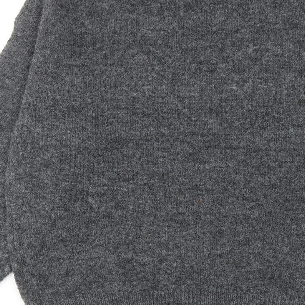 Marks and Spencer Womens Grey Round Neck Acrylic Pullover Jumper Size M - Star Detail