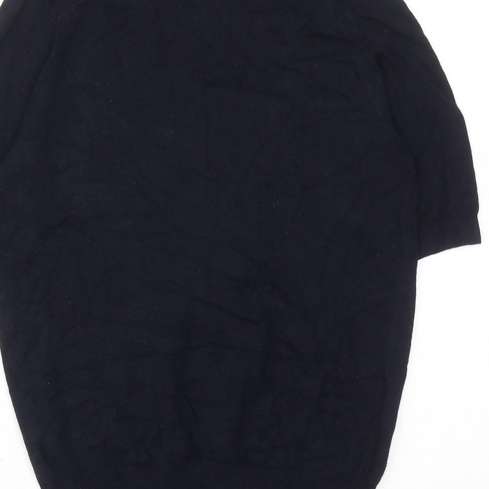 Zara Womens Blue Round Neck Viscose Pullover Jumper Size S